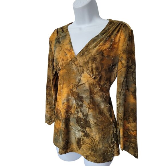 Only Nine Tops - Vtg Y2K Babydoll Velvet Burnout Top S Romantic Whimsigoth Fairy Indie Artsy